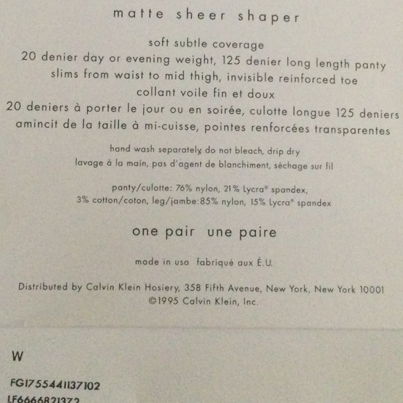 Vintage Calvin Klein Style #544 Shaper Matte Sheer Darkest Navy Size B USA - Picture 5 of 5